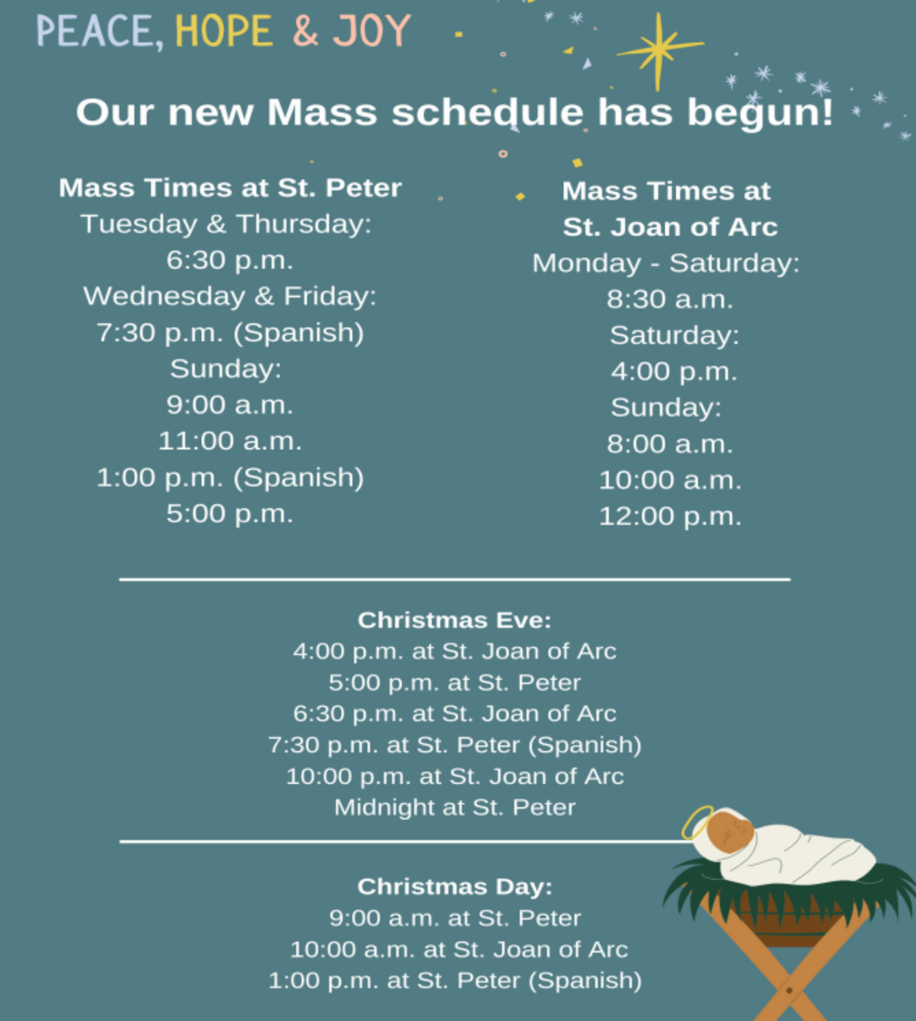 Updated Mass Schedule