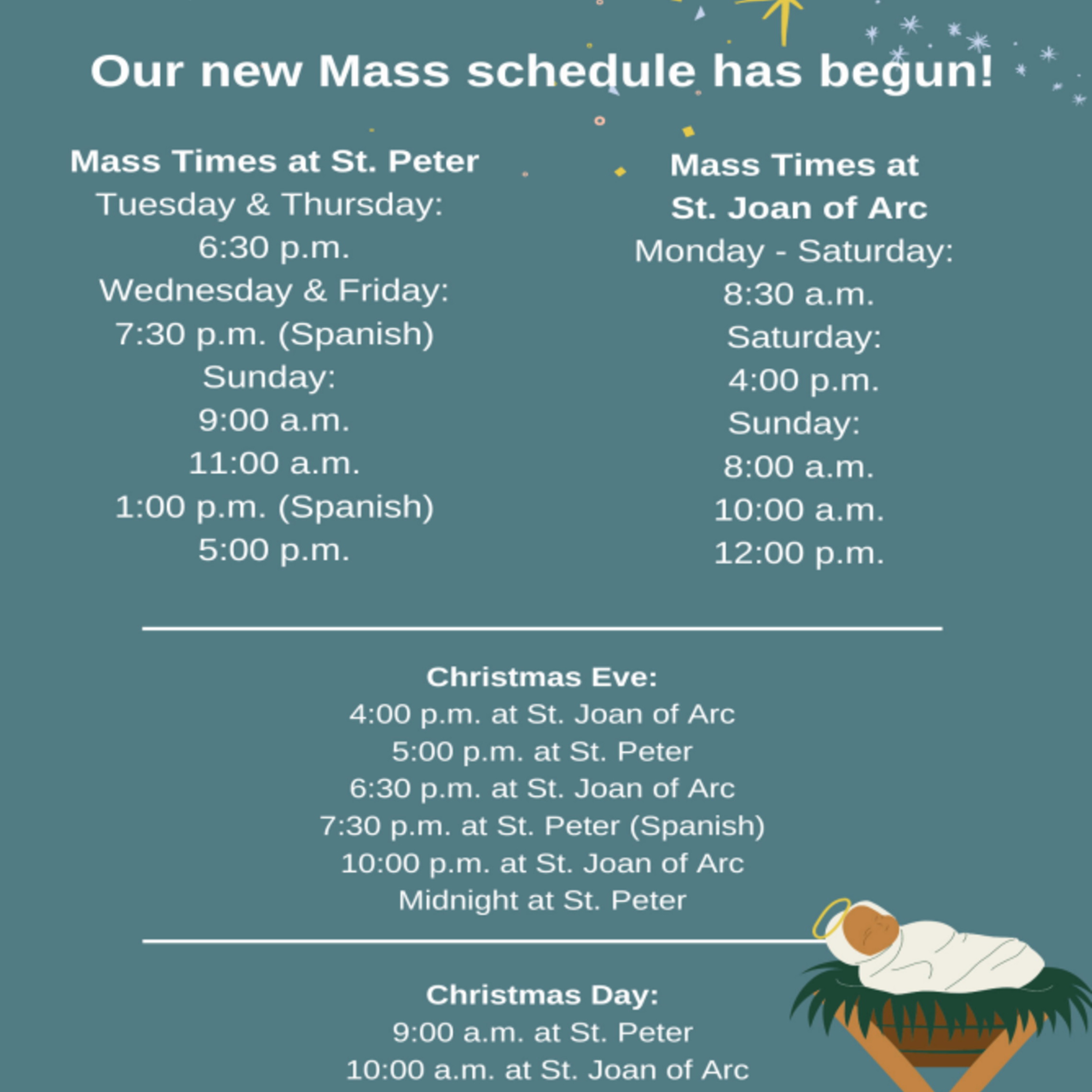 Updated Mass Schedule